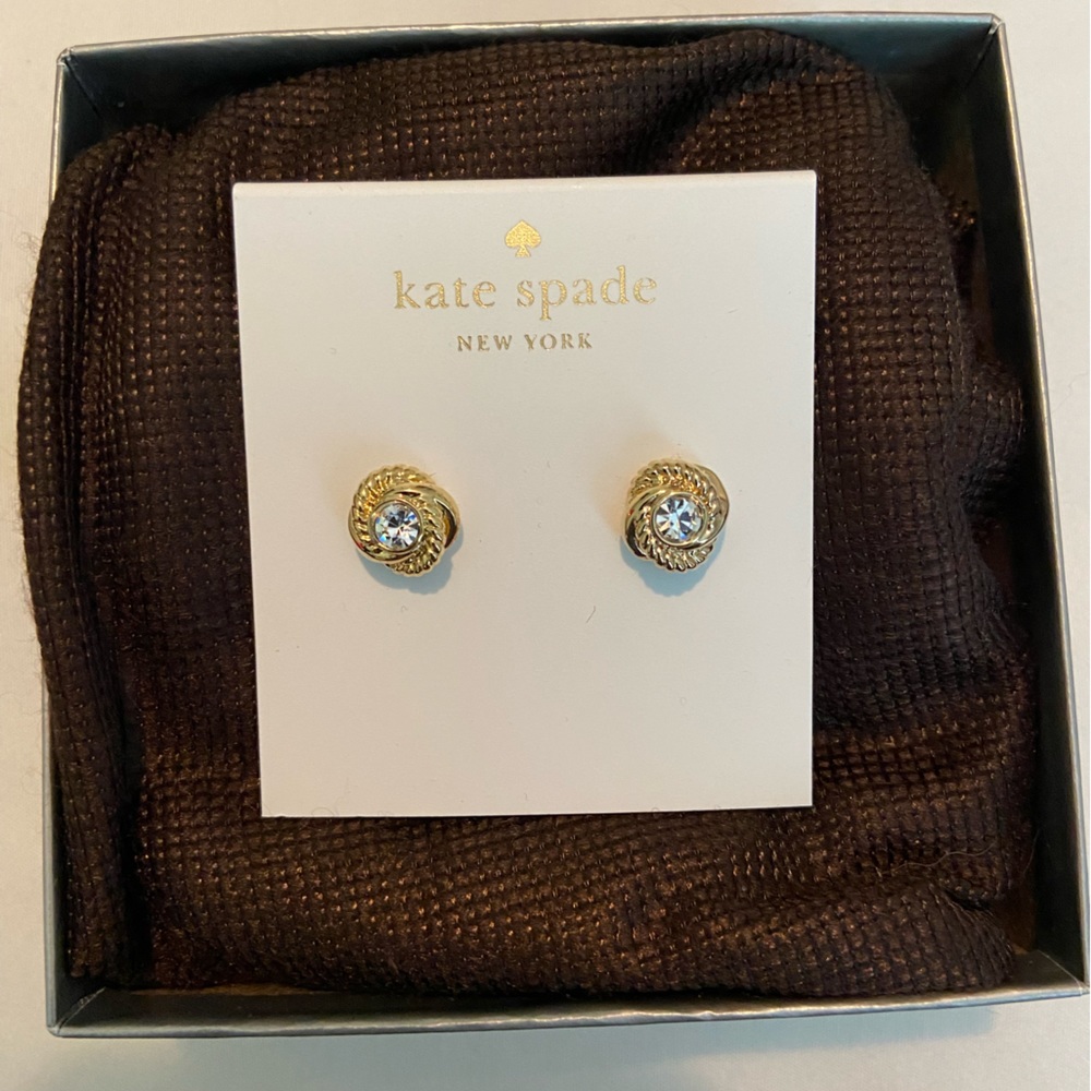 gold and diamond kate spade earrings